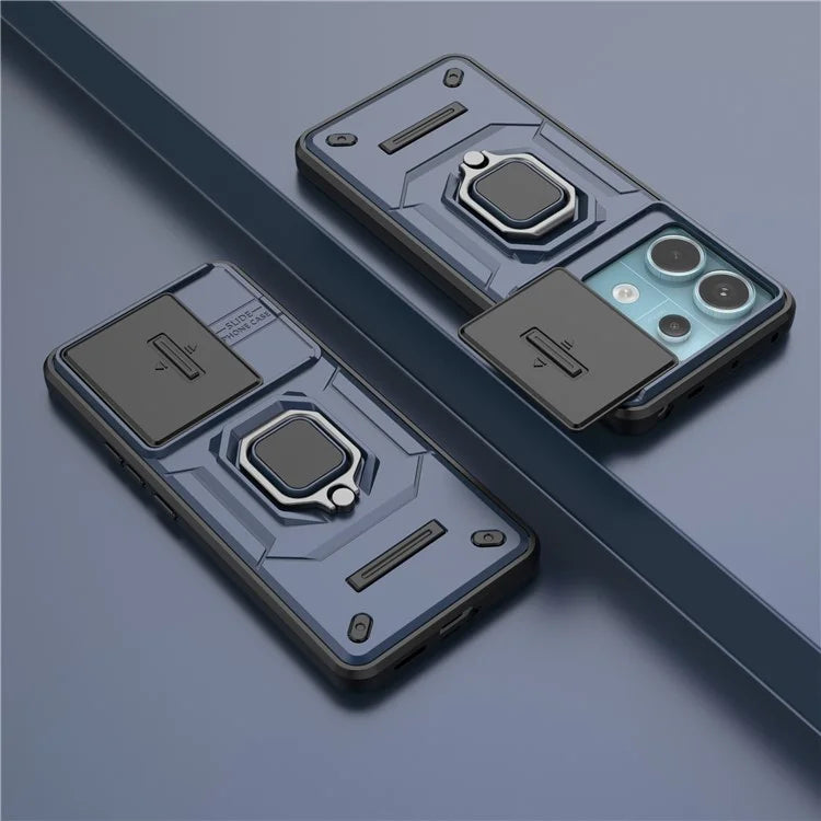 For Xiaomi Redmi Note 13 Pro 5G / Poco X6 5G Kickstand Case Slide Lens Protection Cell Phone Cover