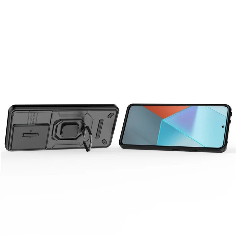 For Xiaomi Redmi Note 13 Pro 5G / Poco X6 5G Kickstand Case Slide Lens Protection Cell Phone Cover