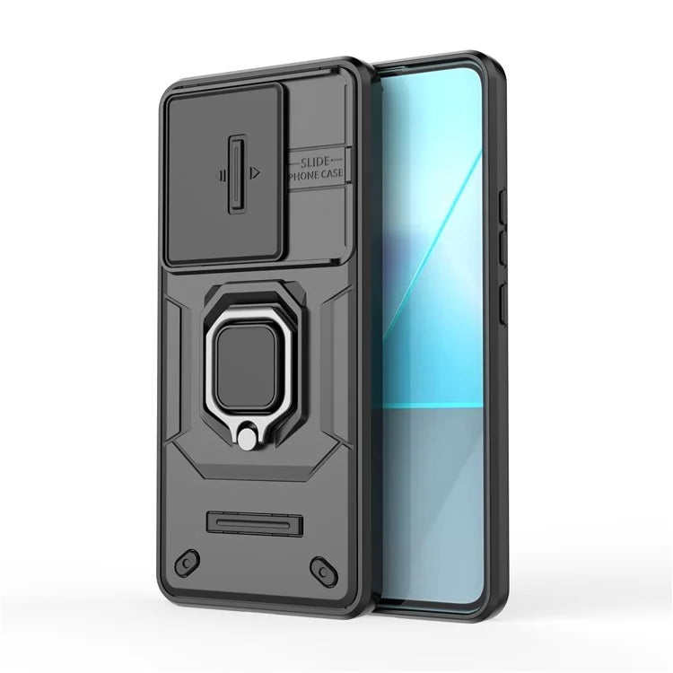 For Xiaomi Redmi Note 13 Pro 5G / Poco X6 5G Kickstand Case Slide Lens Protection Cell Phone Cover