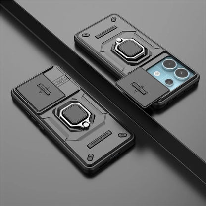 For Xiaomi Redmi Note 13 Pro 5G / Poco X6 5G Kickstand Case Slide Lens Protection Cell Phone Cover