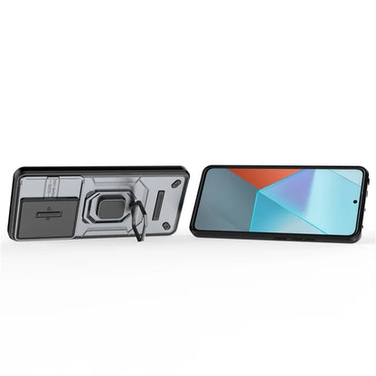 For Xiaomi Redmi Note 13 Pro 5G / Poco X6 5G Kickstand Case Slide Lens Protection Cell Phone Cover