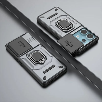 For Xiaomi Redmi Note 13 Pro 5G / Poco X6 5G Kickstand Case Slide Lens Protection Cell Phone Cover