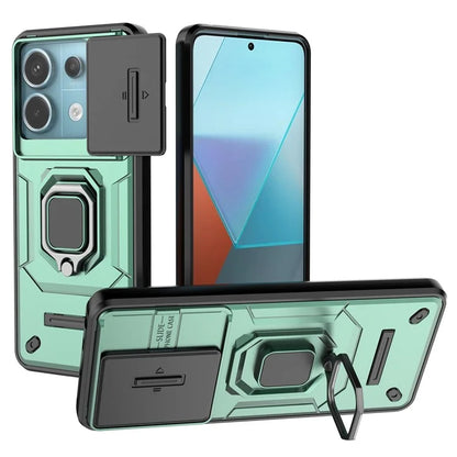 For Xiaomi Redmi Note 13 Pro 5G / Poco X6 5G Kickstand Case Slide Lens Protection Cell Phone Cover