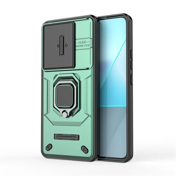 For Xiaomi Redmi Note 13 Pro 5G / Poco X6 5G Kickstand Case Slide Lens Protection Cell Phone Cover