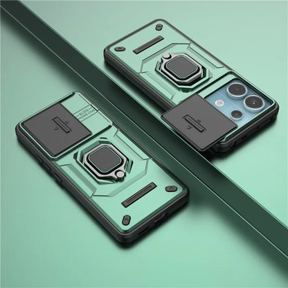 For Xiaomi Redmi Note 13 Pro 5G / Poco X6 5G Kickstand Case Slide Lens Protection Cell Phone Cover