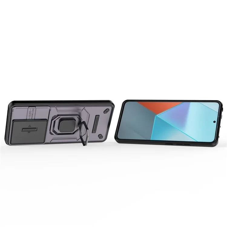For Xiaomi Redmi Note 13 Pro 5G / Poco X6 5G Kickstand Case Slide Lens Protection Cell Phone Cover
