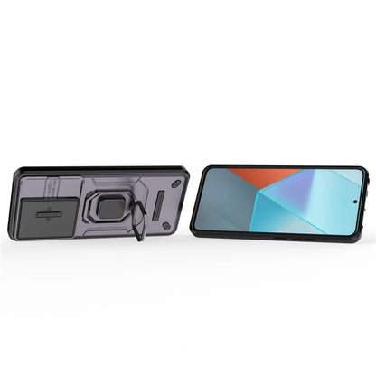 For Xiaomi Redmi Note 13 Pro 5G / Poco X6 5G Kickstand Case Slide Lens Protection Cell Phone Cover