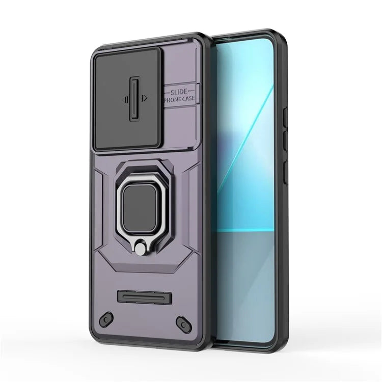 For Xiaomi Redmi Note 13 Pro 5G / Poco X6 5G Kickstand Case Slide Lens Protection Cell Phone Cover