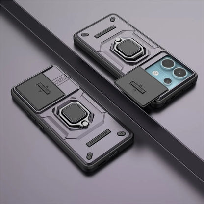 For Xiaomi Redmi Note 13 Pro 5G / Poco X6 5G Kickstand Case Slide Lens Protection Cell Phone Cover