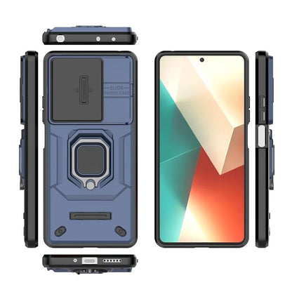 For Xiaomi Redmi Note 13 5G / Note 13 5G (China) Case Kickstand Phone Cover Slide Lens Lid