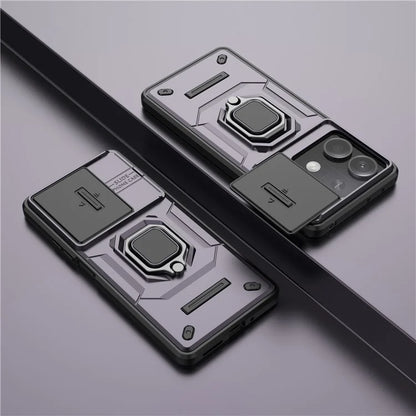 For Xiaomi Redmi Note 13 5G / Note 13 5G (China) Case Kickstand Phone Cover Slide Lens Lid