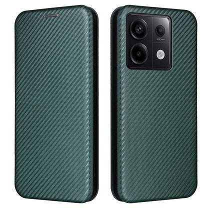 For Xiaomi Redmi Note 13 5G / Note 13 5G (China) Case Carbon Fiber Texture Phone Leather Cover