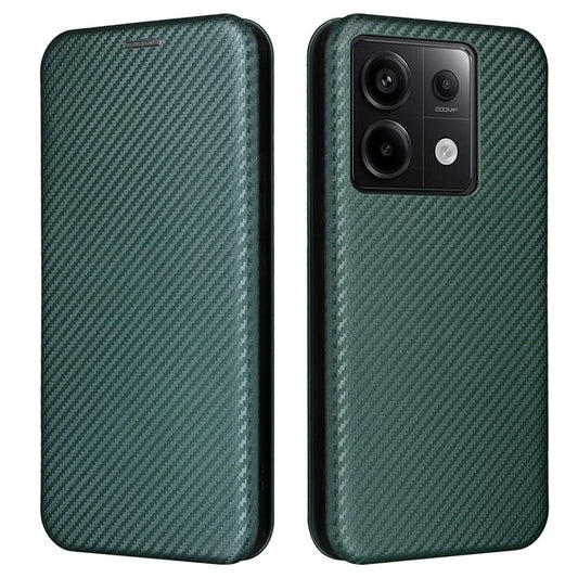 For Xiaomi Redmi Note 13 5G / Note 13 5G (China) Case Carbon Fiber Texture Phone Leather Cover