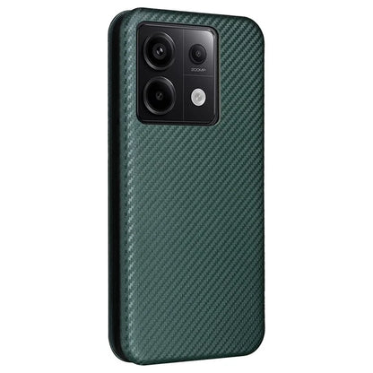 For Xiaomi Redmi Note 13 5G / Note 13 5G (China) Case Carbon Fiber Texture Phone Leather Cover