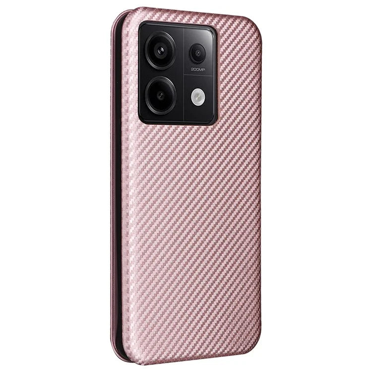 For Xiaomi Redmi Note 13 5G / Note 13 5G (China) Case Carbon Fiber Texture Phone Leather Cover