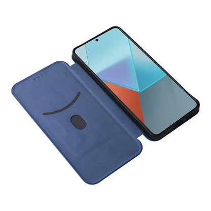 For Xiaomi Redmi Note 13 5G / Note 13 5G (China) Case Carbon Fiber Texture Phone Leather Cover