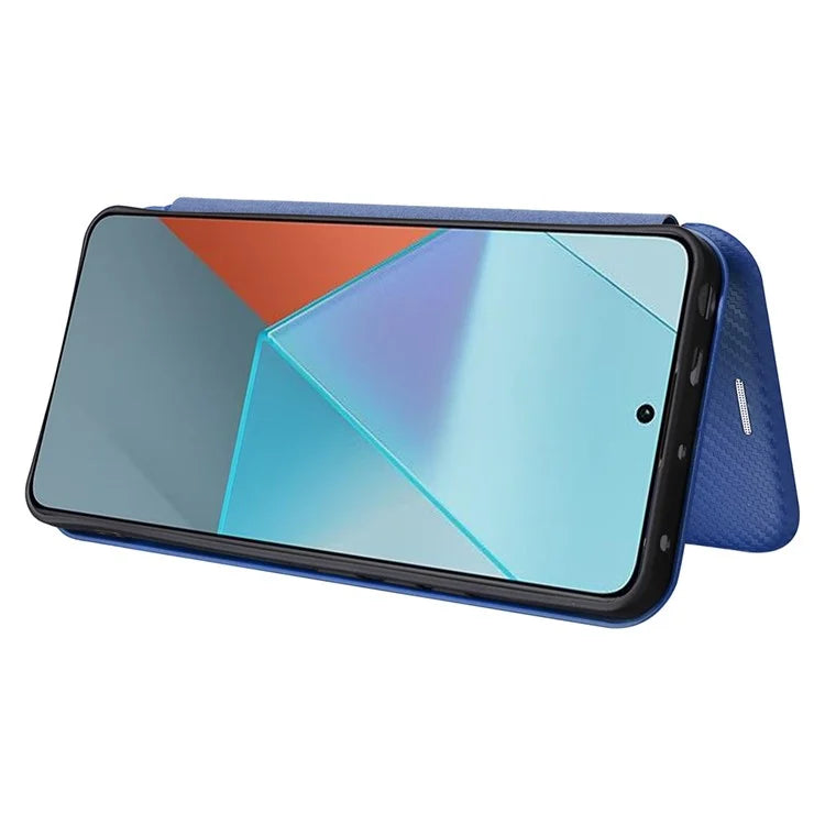 For Xiaomi Redmi Note 13 5G / Note 13 5G (China) Case Carbon Fiber Texture Phone Leather Cover