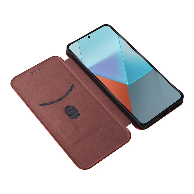 For Xiaomi Redmi Note 13 5G / Note 13 5G (China) Case Carbon Fiber Texture Phone Leather Cover