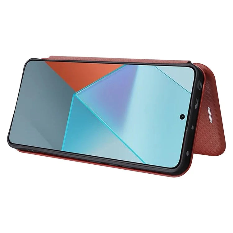 For Xiaomi Redmi Note 13 5G / Note 13 5G (China) Case Carbon Fiber Texture Phone Leather Cover