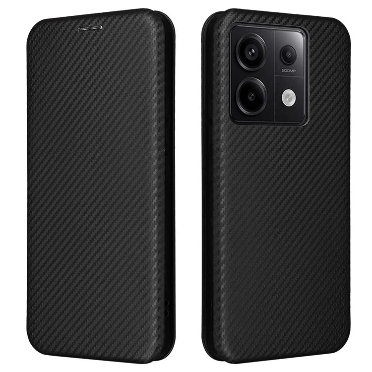 For Xiaomi Redmi Note 13 Pro 5G / Poco X6 5G Leather Case with Card Slots Carbon Fiber Texture