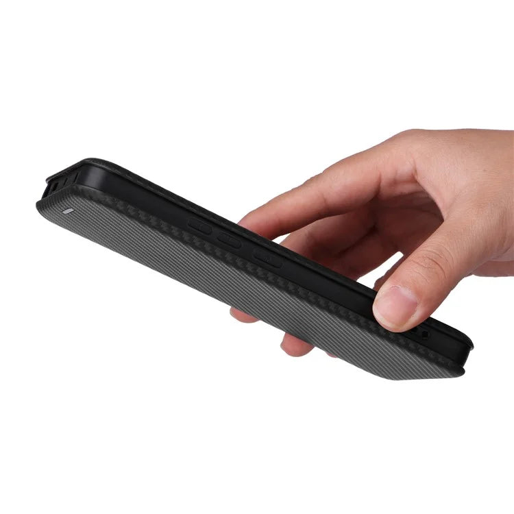 For Xiaomi Redmi Note 13 Pro 5G / Poco X6 5G Leather Case with Card Slots Carbon Fiber Texture