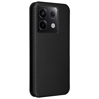 For Xiaomi Redmi Note 13 Pro 5G / Poco X6 5G Leather Case with Card Slots Carbon Fiber Texture
