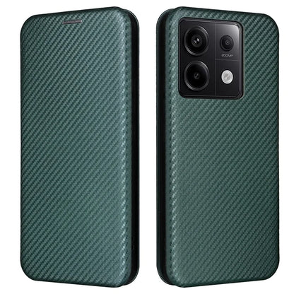 For Xiaomi Redmi Note 13 Pro 5G / Poco X6 5G Leather Case with Card Slots Carbon Fiber Texture