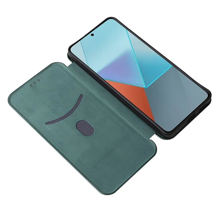 For Xiaomi Redmi Note 13 Pro 5G / Poco X6 5G Leather Case with Card Slots Carbon Fiber Texture