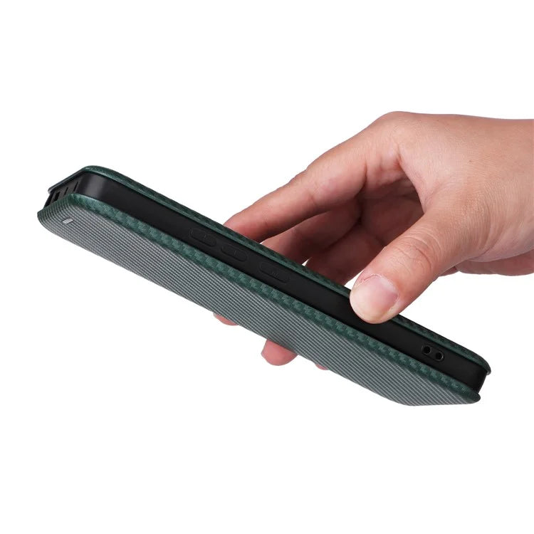 For Xiaomi Redmi Note 13 Pro 5G / Poco X6 5G Leather Case with Card Slots Carbon Fiber Texture
