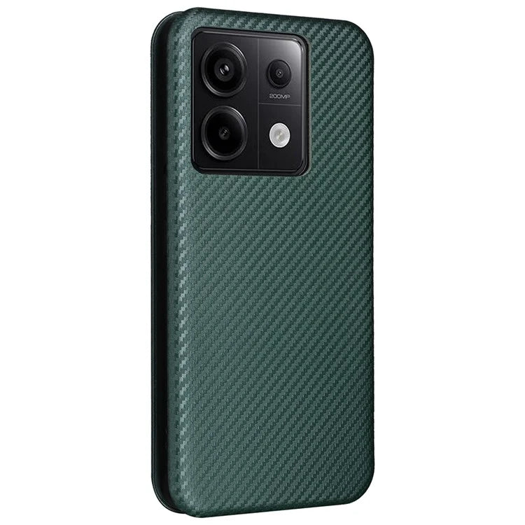 For Xiaomi Redmi Note 13 Pro 5G / Poco X6 5G Leather Case with Card Slots Carbon Fiber Texture