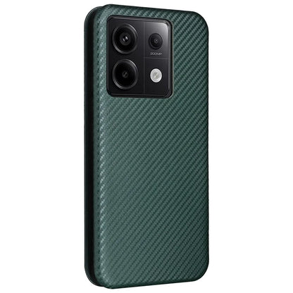 For Xiaomi Redmi Note 13 Pro 5G / Poco X6 5G Leather Case with Card Slots Carbon Fiber Texture