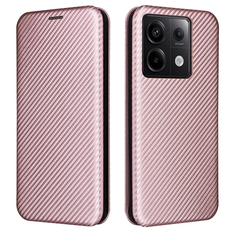 For Xiaomi Redmi Note 13 Pro 5G / Poco X6 5G Leather Case with Card Slots Carbon Fiber Texture