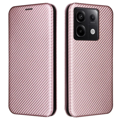 For Xiaomi Redmi Note 13 Pro 5G / Poco X6 5G Leather Case with Card Slots Carbon Fiber Texture
