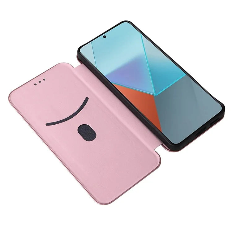 For Xiaomi Redmi Note 13 Pro 5G / Poco X6 5G Leather Case with Card Slots Carbon Fiber Texture