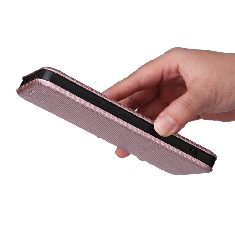 For Xiaomi Redmi Note 13 Pro 5G / Poco X6 5G Leather Case with Card Slots Carbon Fiber Texture