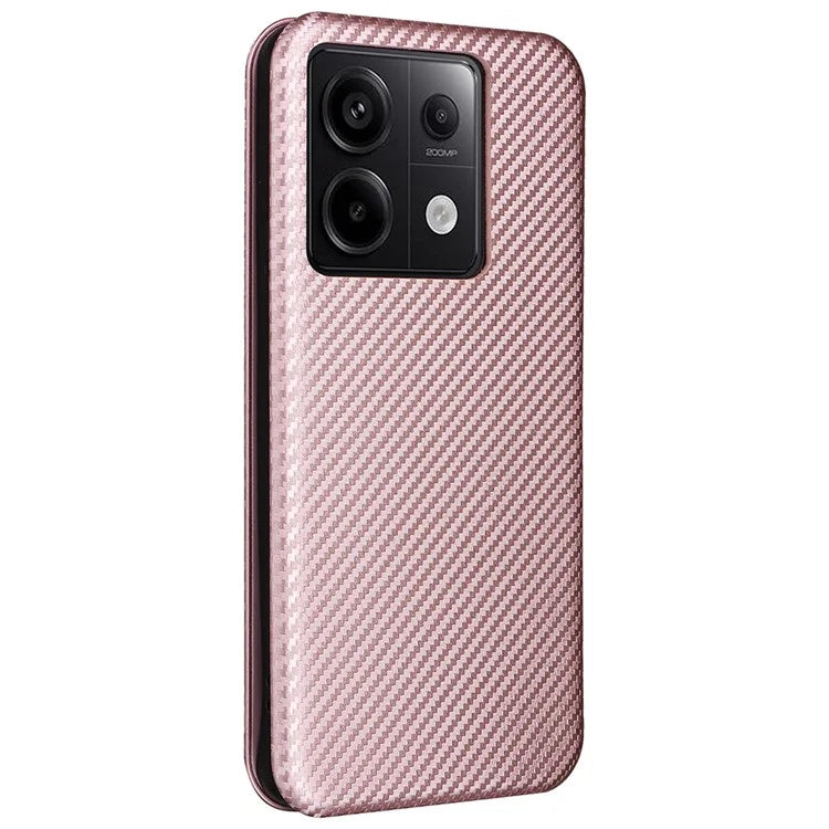 For Xiaomi Redmi Note 13 Pro 5G / Poco X6 5G Leather Case with Card Slots Carbon Fiber Texture