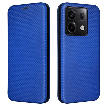 For Xiaomi Redmi Note 13 Pro 5G / Poco X6 5G Leather Case with Card Slots Carbon Fiber Texture