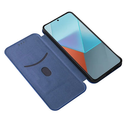 For Xiaomi Redmi Note 13 Pro 5G / Poco X6 5G Leather Case with Card Slots Carbon Fiber Texture