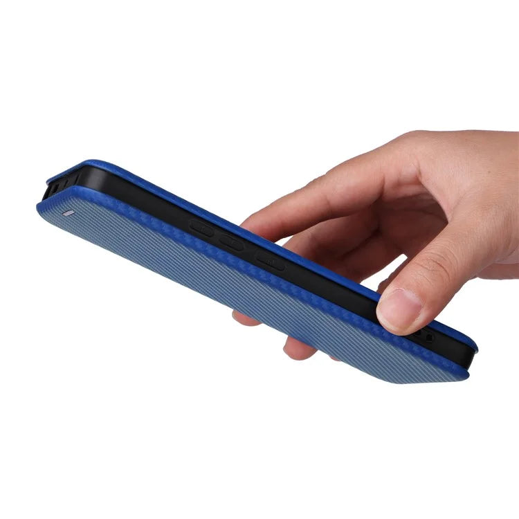 For Xiaomi Redmi Note 13 Pro 5G / Poco X6 5G Leather Case with Card Slots Carbon Fiber Texture