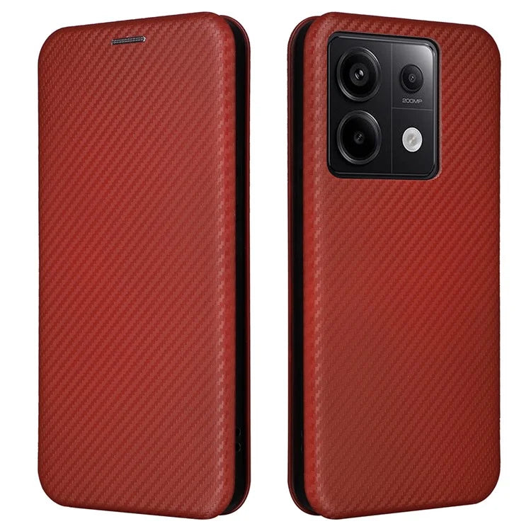 For Xiaomi Redmi Note 13 Pro 5G / Poco X6 5G Leather Case with Card Slots Carbon Fiber Texture