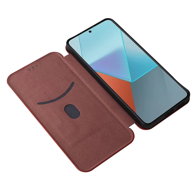 For Xiaomi Redmi Note 13 Pro 5G / Poco X6 5G Leather Case with Card Slots Carbon Fiber Texture