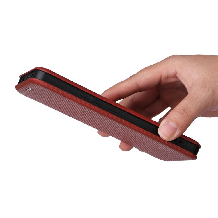For Xiaomi Redmi Note 13 Pro 5G / Poco X6 5G Leather Case with Card Slots Carbon Fiber Texture