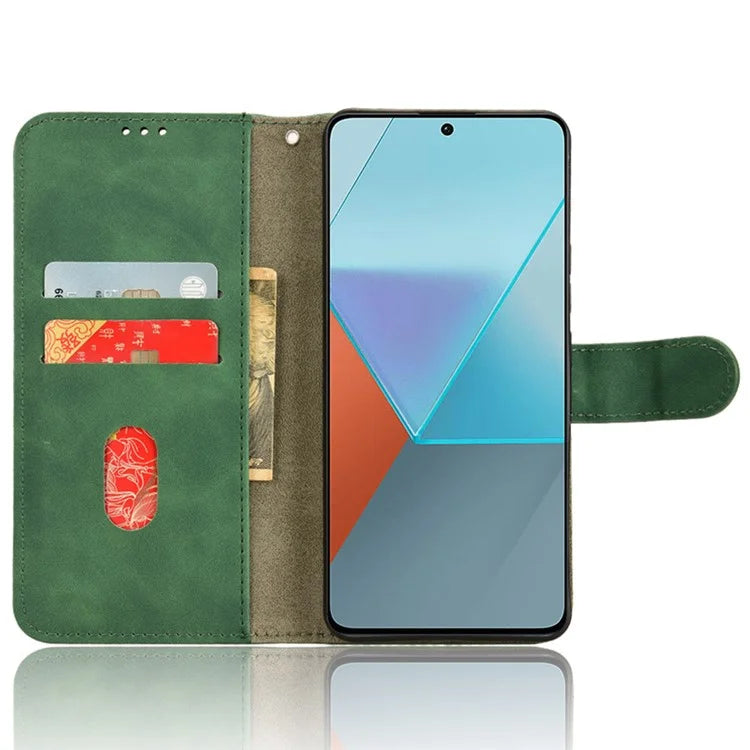 For Xiaomi Redmi Note 13 Pro 5G / Poco X6 5G Wallet Case Skin-touch Texture Leather Phone Cover
