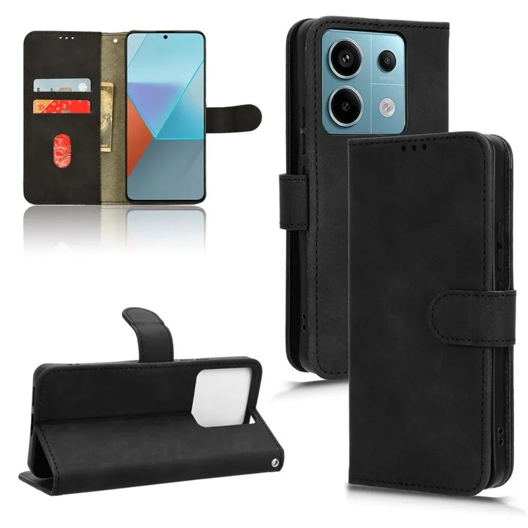 For Xiaomi Redmi Note 13 Pro 5G / Poco X6 5G Wallet Case Skin-touch Texture Leather Phone Cover