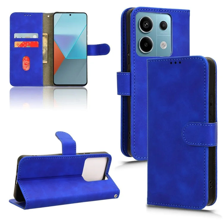 For Xiaomi Redmi Note 13 Pro 5G / Poco X6 5G Wallet Case Skin-touch Texture Leather Phone Cover