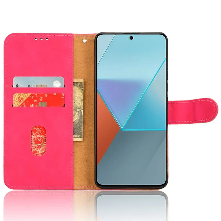 For Xiaomi Redmi Note 13 Pro 5G / Poco X6 5G Wallet Case Skin-touch Texture Leather Phone Cover