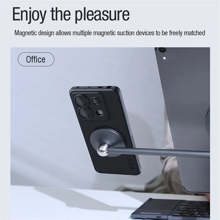 NILLKIN Frosted Shield Pro for Xiaomi Redmi Note 13 Pro 5G / Poco X6 5G Case Anti-slip Magnetic Phone Cover