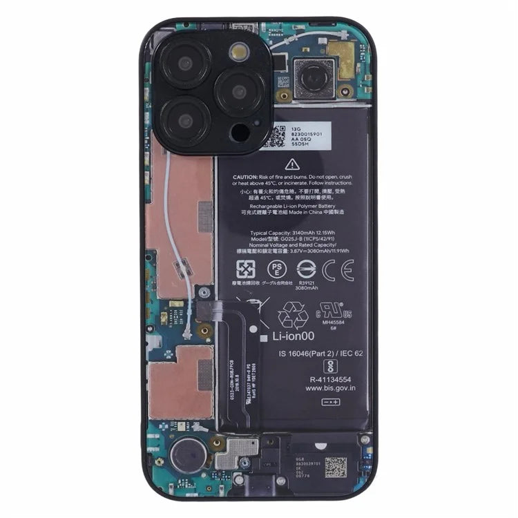 AL Series for iPhone 14 Pro Max Glass Phone Case Protective Cover
