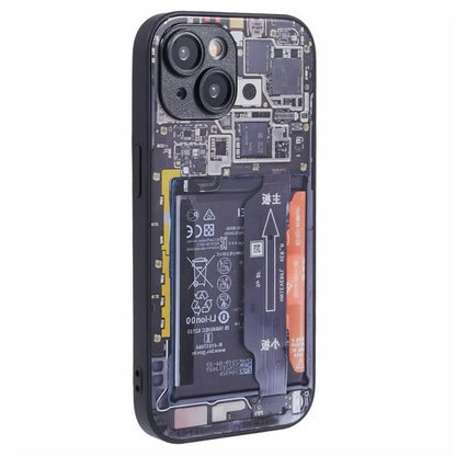 AL Series for iPhone 14 Glass Phone Case Precise Cutout Anti-drop Cover
