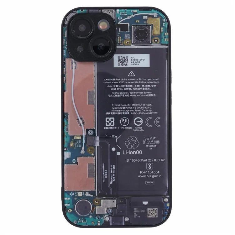 AL Series for iPhone 14 Glass Phone Case Precise Cutout Anti-drop Cover